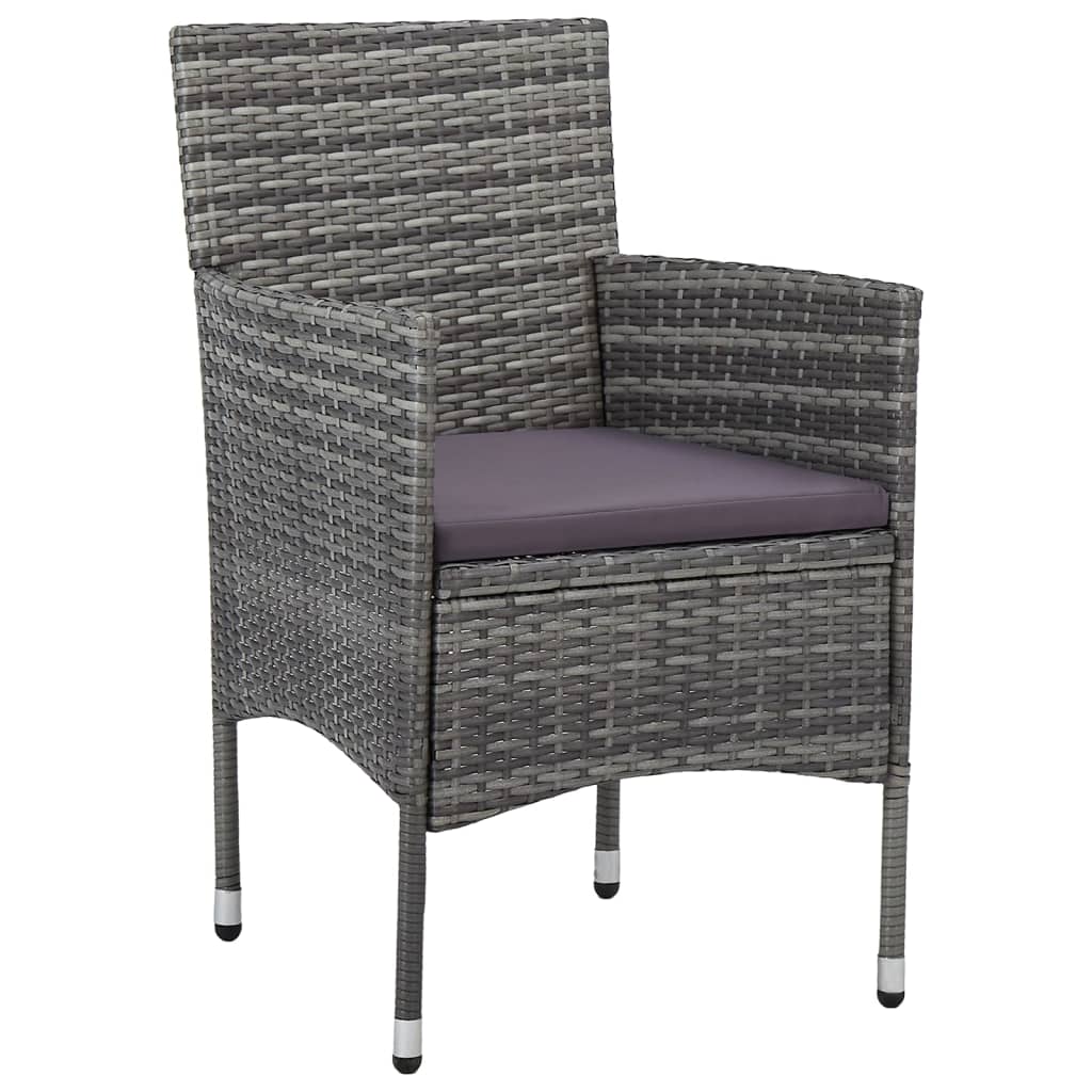 -Delige Tuinset Poly Rattan Grijs