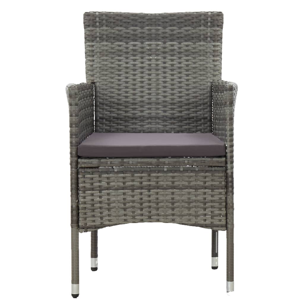 -Delige Tuinset Poly Rattan Grijs