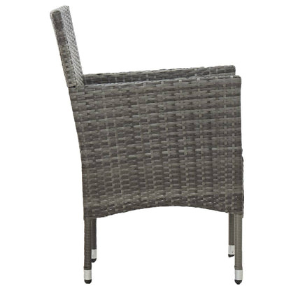 -Delige Tuinset Poly Rattan Grijs