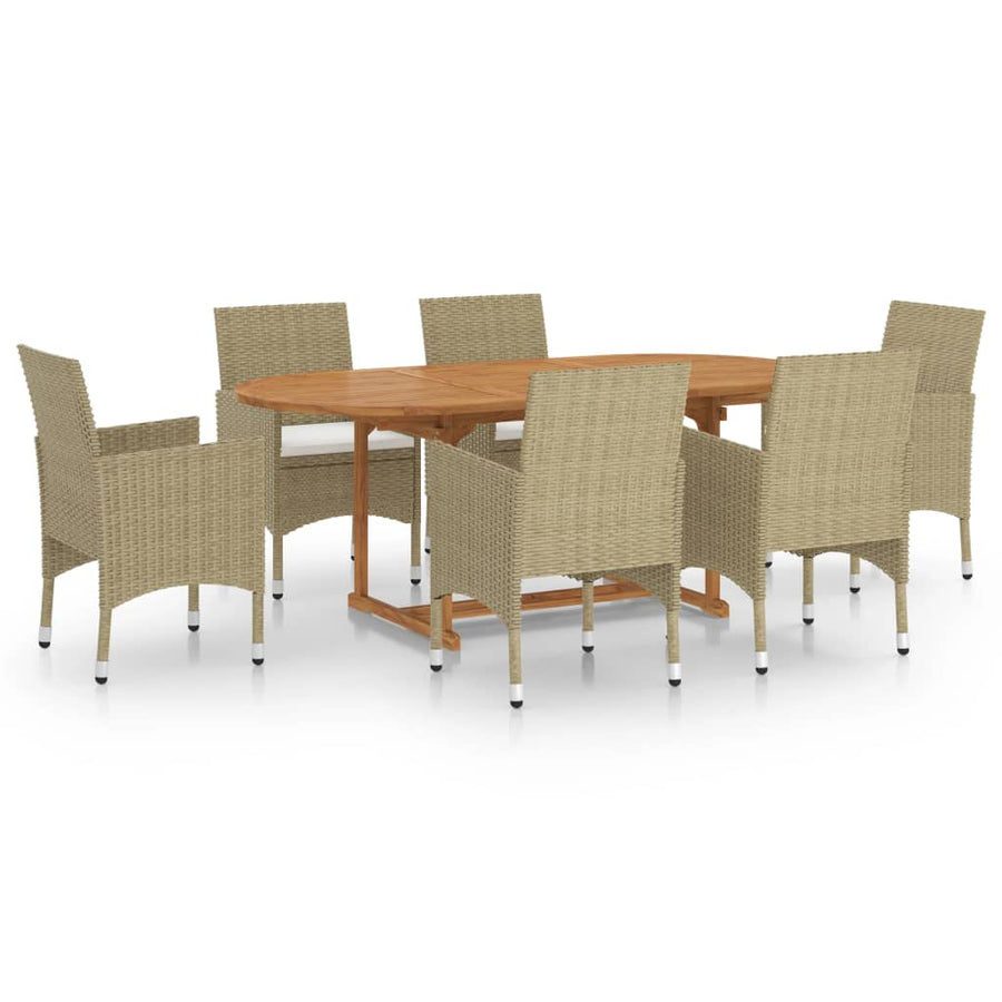 -Delige Tuinset Poly Rattan Beige