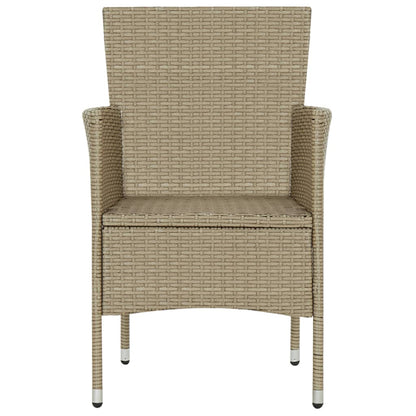 -Delige Tuinset Poly Rattan Beige