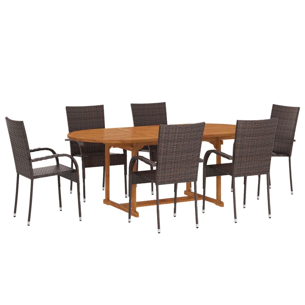 -Delige Tuinset Poly Rattan Bruin