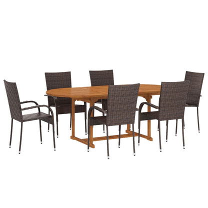 -Delige Tuinset Poly Rattan Bruin