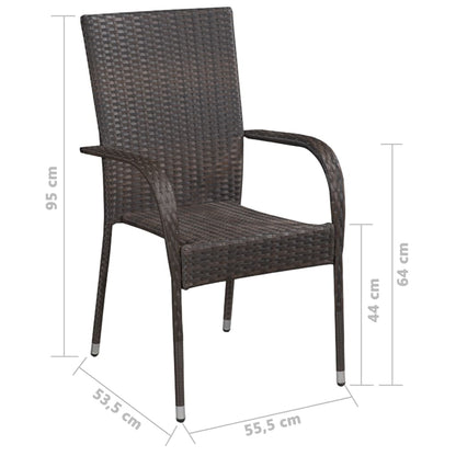 -Delige Tuinset Poly Rattan Bruin