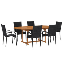 -Delige Tuinset Poly Rattan Zwart