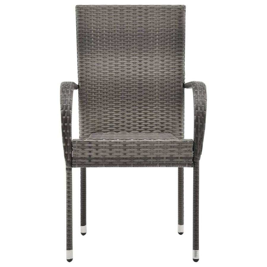 -Delige Tuinset Poly Rattan Grijs