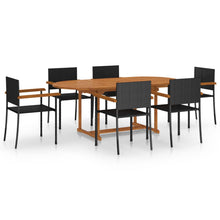 7-Delige Tuinset Poly Rattan Zwart