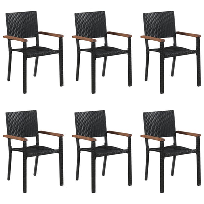 7-Delige Tuinset Poly Rattan Zwart