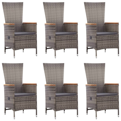-Delige Tuinset Poly Rattan Grijs