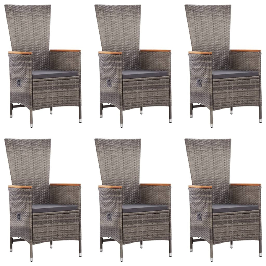 -Delige Tuinset Poly Rattan Grijs