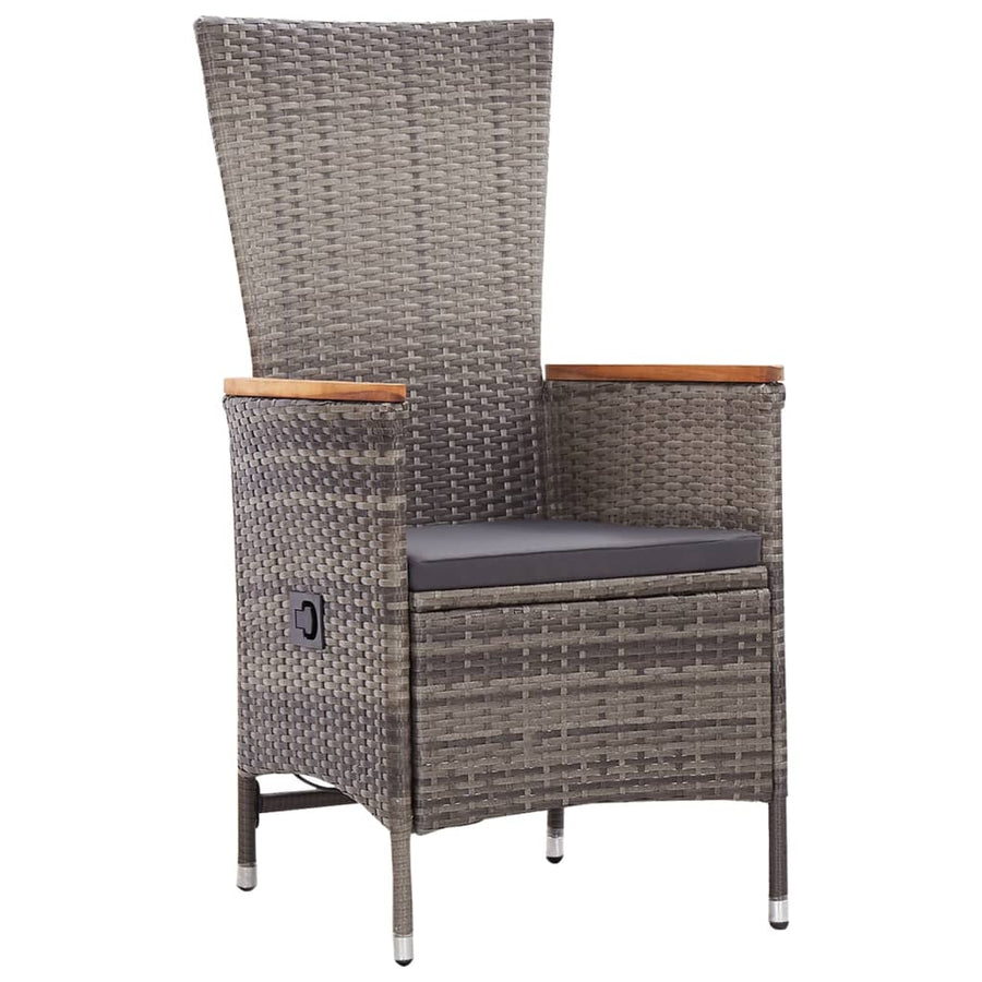 -Delige Tuinset Poly Rattan Grijs