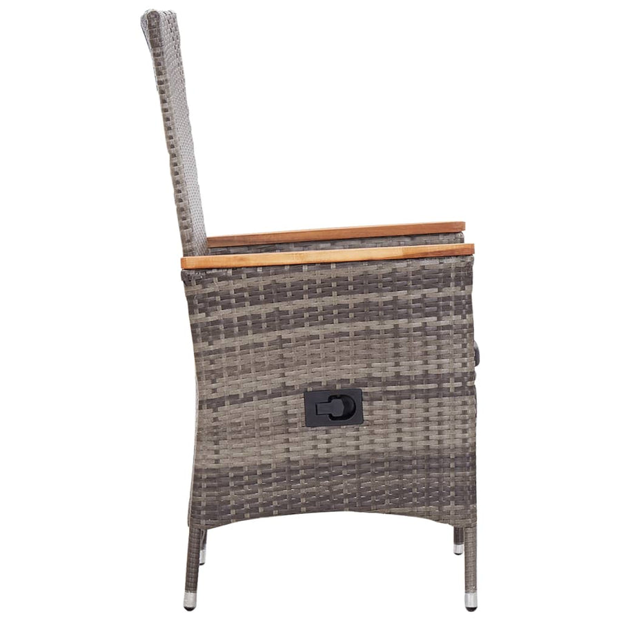 -Delige Tuinset Poly Rattan Grijs