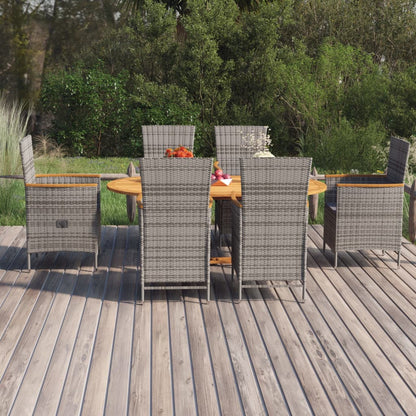 -Delige Tuinset Poly Rattan Grijs