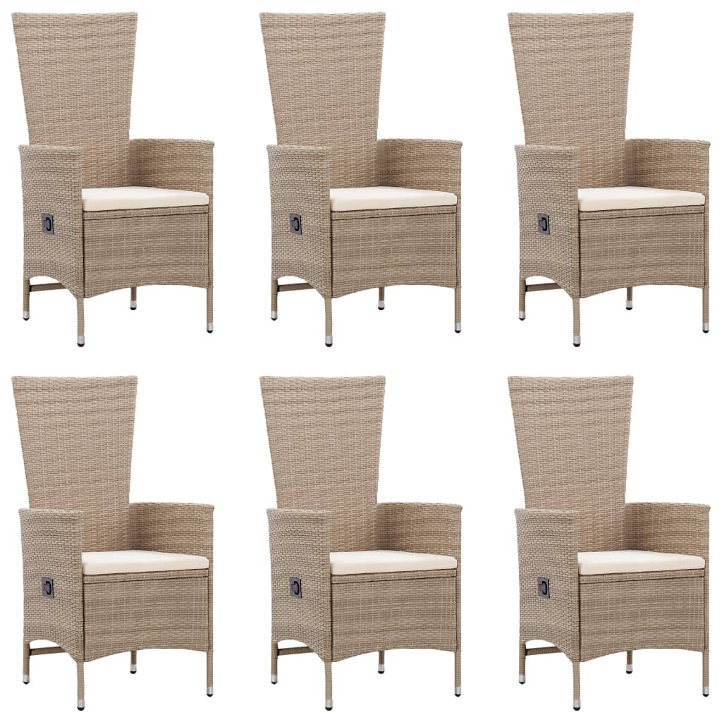 -Delige Tuinset Poly Rattan Beige