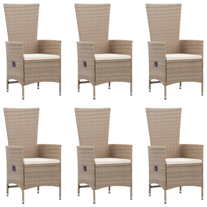 -Delige Tuinset Poly Rattan Beige