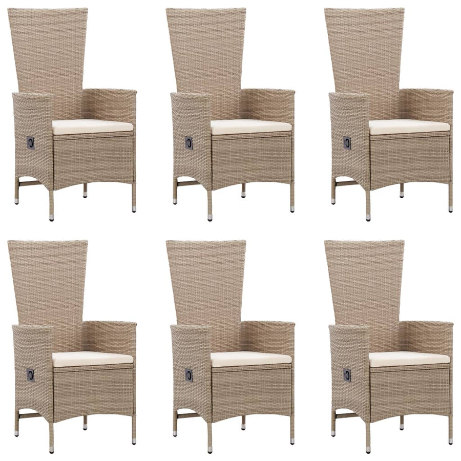 -Delige Tuinset Poly Rattan Beige
