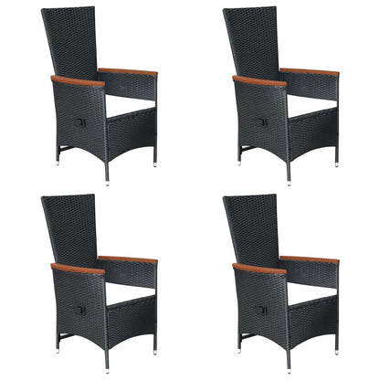 -Delige Tuinset Poly Rattan Zwart