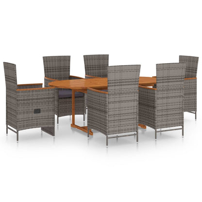 -Delige Tuinset Poly Rattan Grijs
