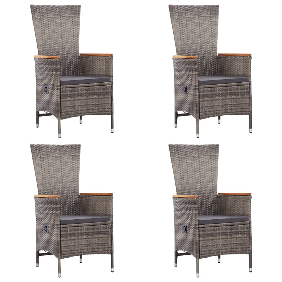 -Delige Tuinset Poly Rattan Grijs