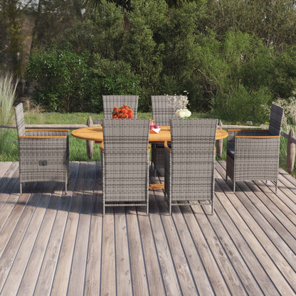 -Delige Tuinset Poly Rattan Grijs