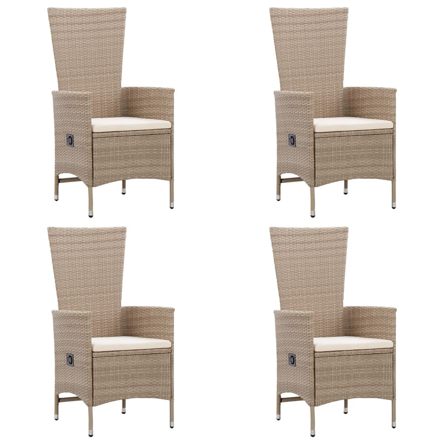 -Delige Tuinset Poly Rattan Beige