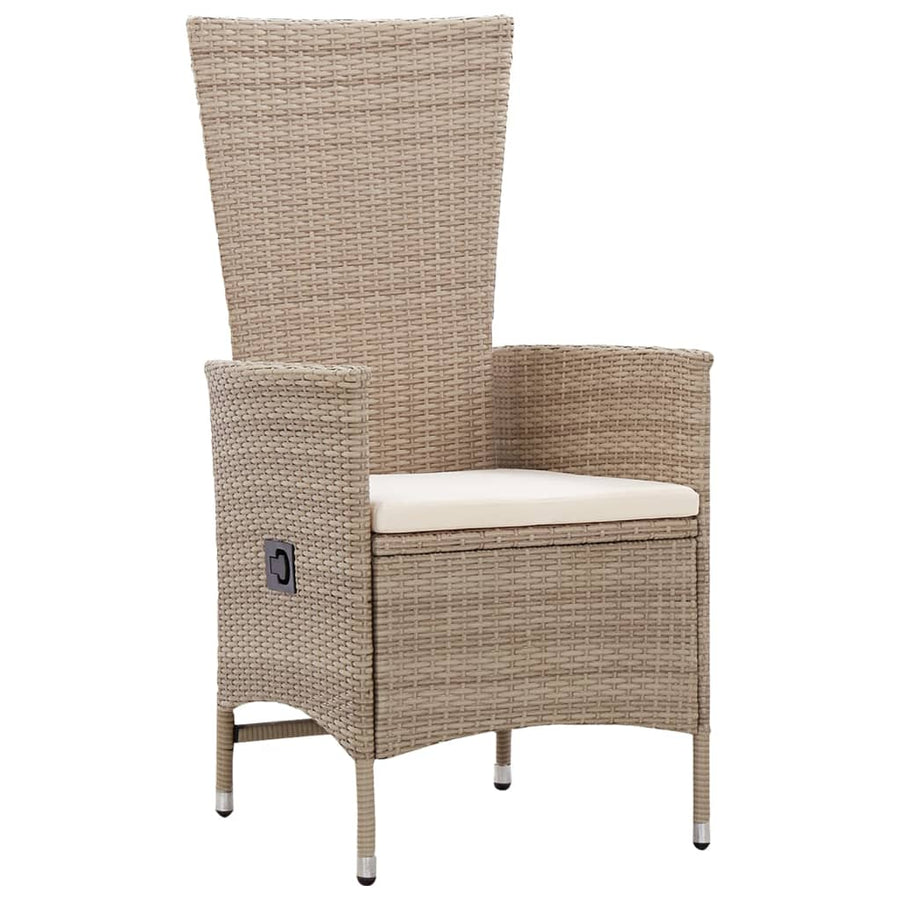 -Delige Tuinset Poly Rattan Beige