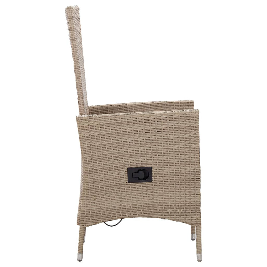 -Delige Tuinset Poly Rattan Beige