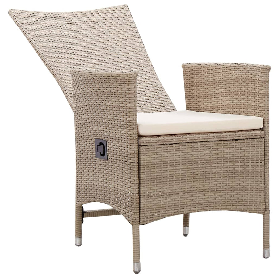 -Delige Tuinset Poly Rattan Beige