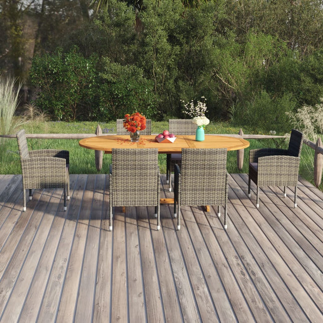 -Delige Tuinset Poly Rattan Kleurig Antraciet