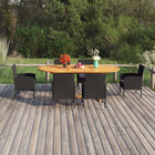 -Delige Tuinset Poly Rattan Zwart