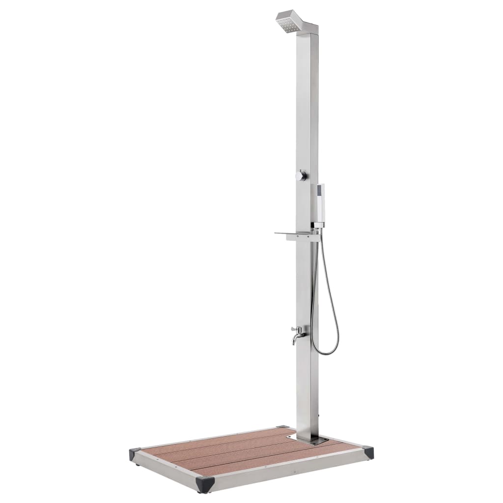 Buitendouche Met E Basis 225 Cm Roestvrij Staal 80 x 62 x 5 cm Bruin
