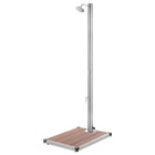 Outdoor shower with brown base 220 cm stainless steel
