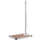 Outdoor Shower with Brown Base 225 cm Stainless Steel