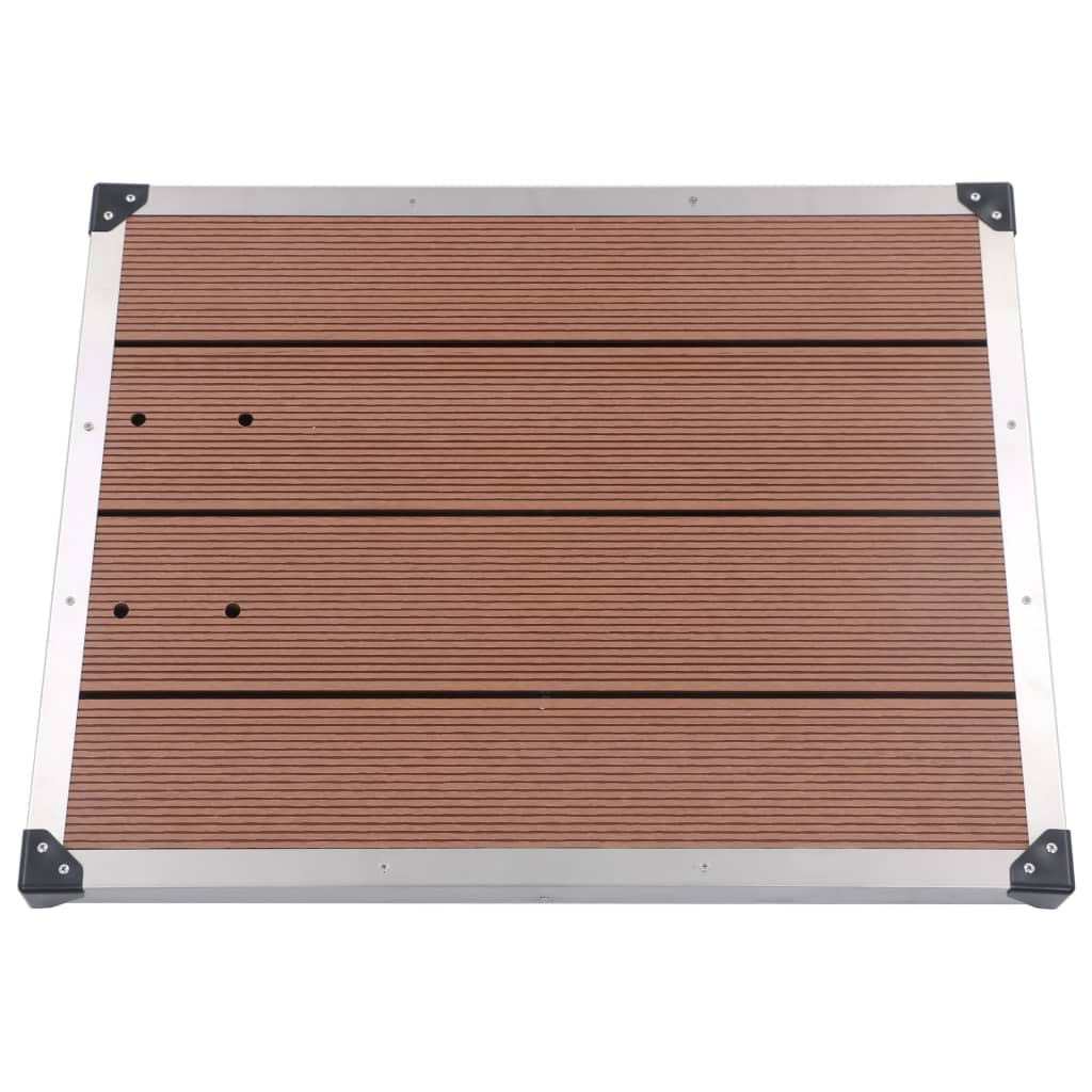 Buitendouche met bruine basis 220 cm aluminium 80 x 62 x 5 cm Bruin