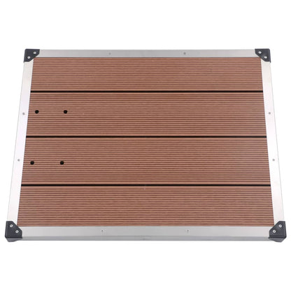 Buitendouche met bruine basis 220 cm aluminium 80 x 62 x 5 cm Bruin
