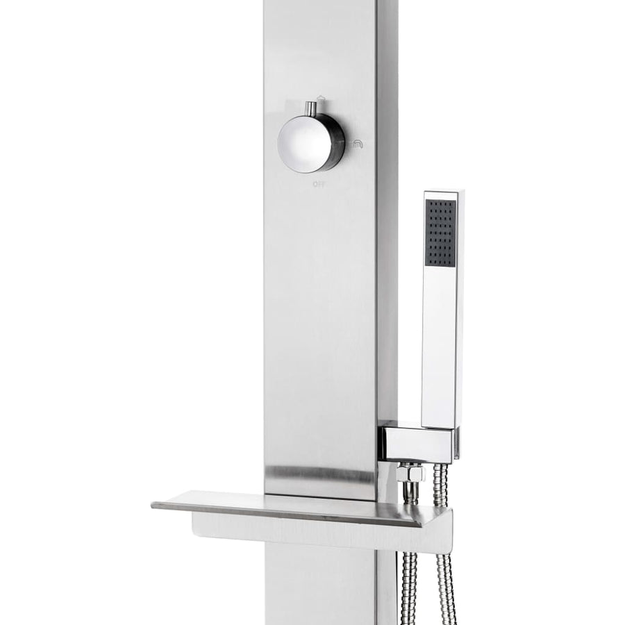 Buitendouche Met Grijze Basis 225 Cm Roestvrij Staal 80 x 62 x 5 cm Grijs