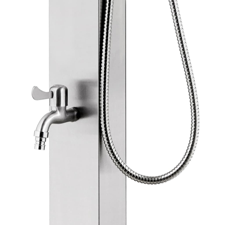 Buitendouche Met Grijze Basis 225 Cm Roestvrij Staal 80 x 62 x 5 cm Grijs