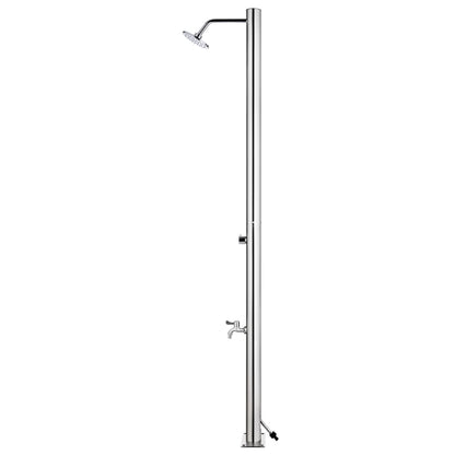 Buitendouche Met Grijze Basis 220 Cm Roestvrij Staal 80 x 62 x 5 cm Grijs