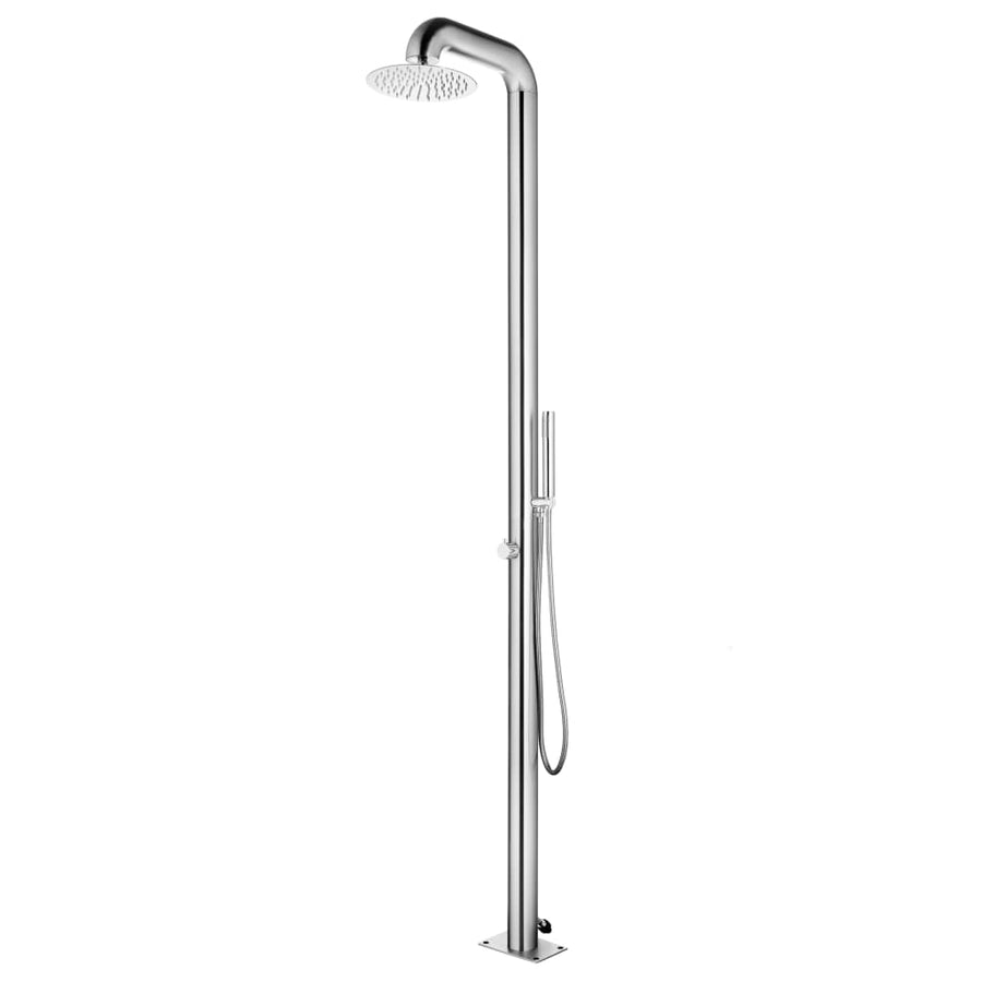 Buitendouche Met Grijze Basis 230 Cm Roestvrij Staal 80 x 62 x 5 cm Grijs
