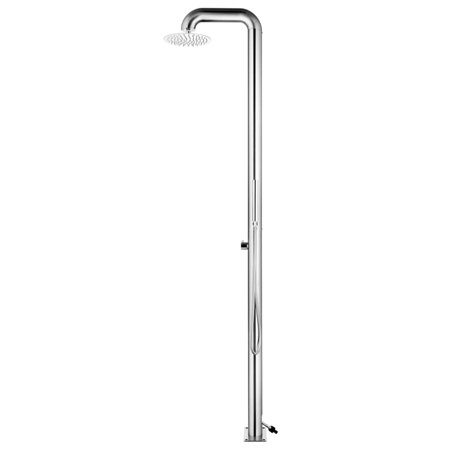 Buitendouche Met Grijze Basis 230 Cm Roestvrij Staal 80 x 62 x 5 cm Grijs