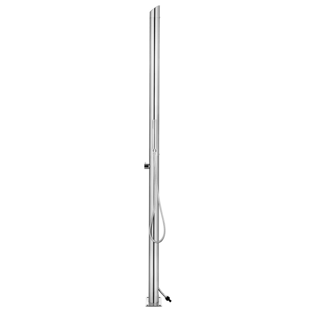 Buitendouche Met Grijze Basis 225 Cm Roestvrij Staal 80 x 62 x 5 cm Grijs