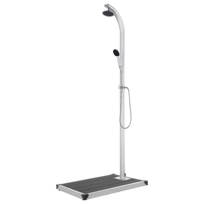 Buitendouche Met Grijze Basis 220 Cm Aluminium 80 x 62 x 5 cm Grijs