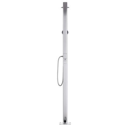 Buitendouche Met Grijze Basis 220 Cm Aluminium 80 x 62 x 5 cm Grijs