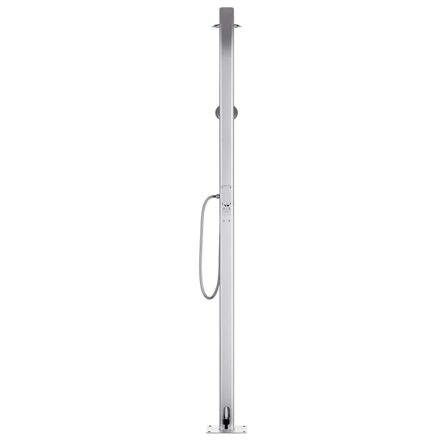 Buitendouche Met Grijze Basis 220 Cm Aluminium 80 x 62 x 5 cm Grijs
