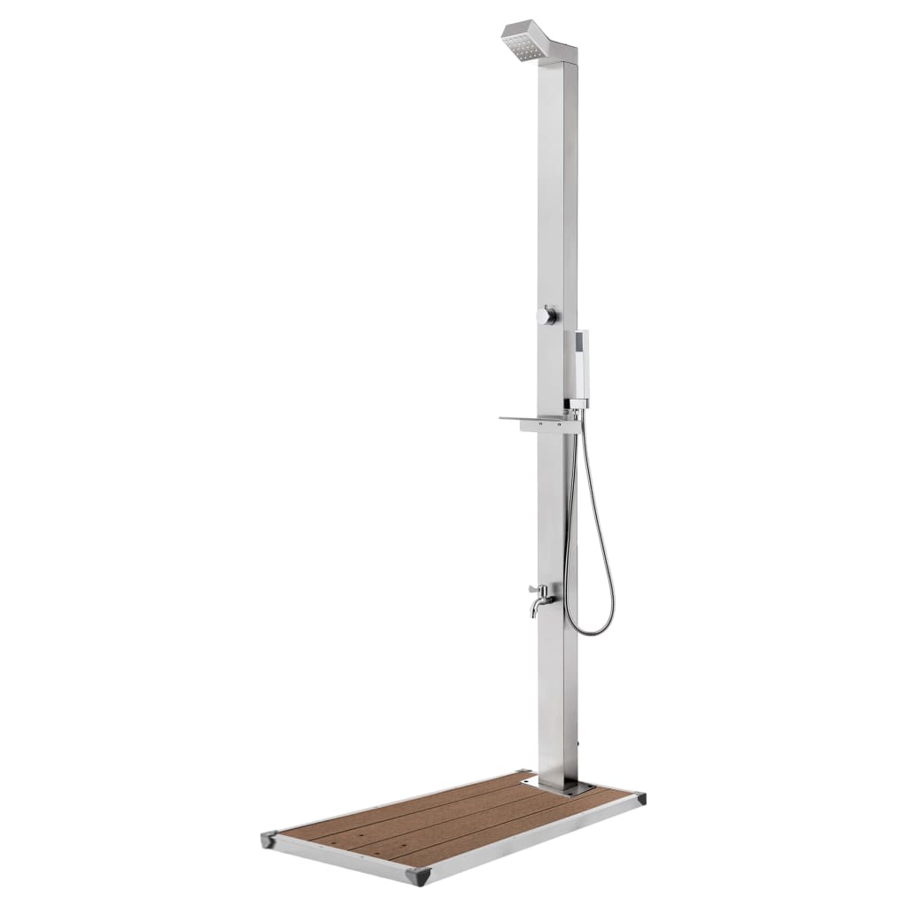 Buitendouche Met E Basis 225 Cm Roestvrij Staal 110 x 62 x 5 cm Bruin