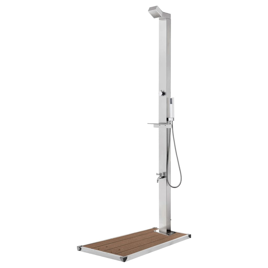 Buitendouche Met E Basis 225 Cm Roestvrij Staal 110 x 62 x 5 cm Bruin