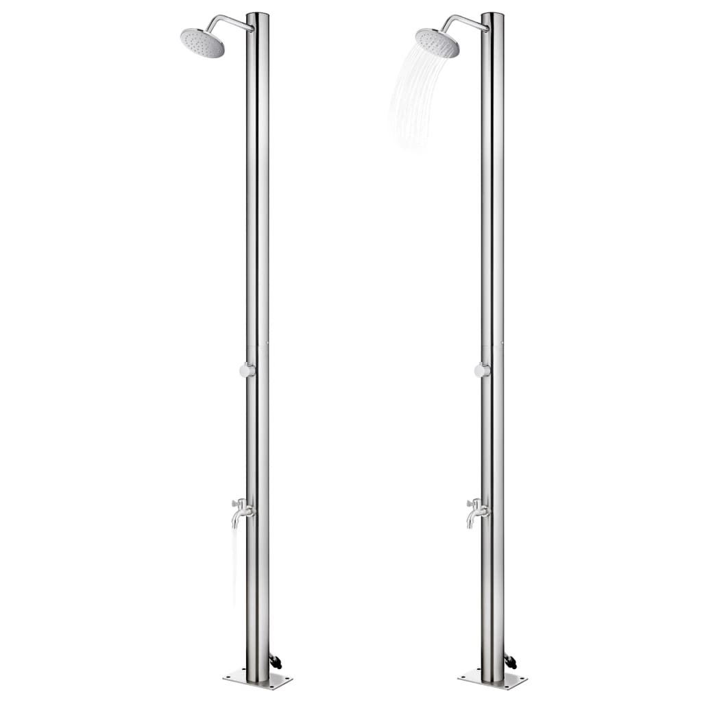 Buitendouche Met E Basis 220 Cm Roestvrij Staal 110 x 62 x 5 cm Bruin