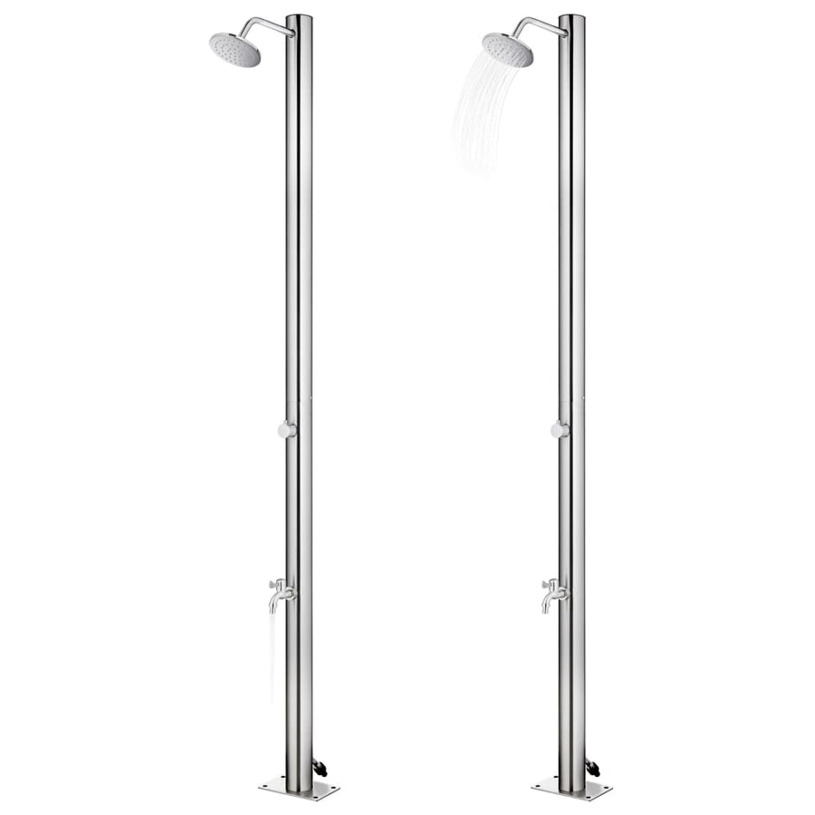 Buitendouche Met E Basis 220 Cm Roestvrij Staal 110 x 62 x 5 cm Bruin
