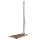 Outdoor Shower with Brown Base 225 cm Stainless Steel