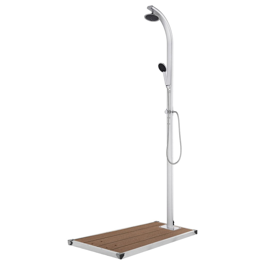 Buitendouche Met E Basis 220 Cm Aluminium 110 x 62 x 5 cm Bruin